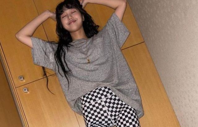 미미 인스타_체크무늬 바이커 쇼츠
