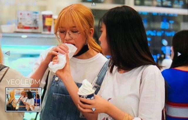 아이즈원) 강혜원 먹을거 뺏어 먹는 안유진, 조유리 아이스크림 뺏어 먹는 안유진